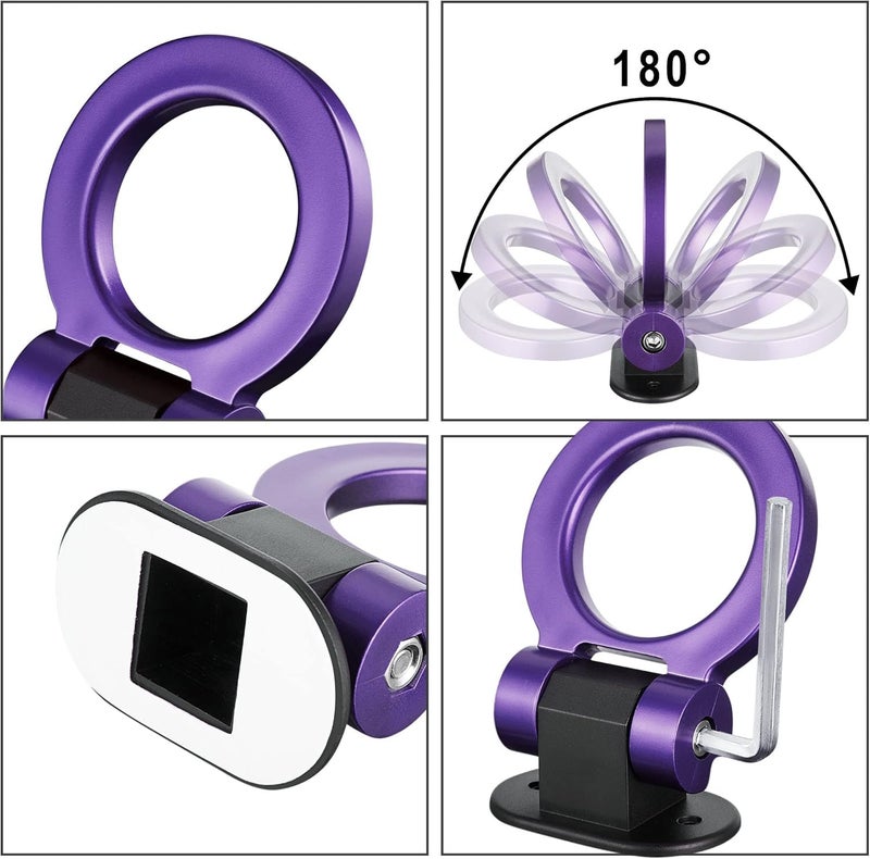 AutoBizarre Car Dummy Tow Hook Bumper Tow Hook 180 Degree Adjustable Self-Adhesive Round O-Shaped Vehicle Towing Hook for Car Decoration Universal for All Cars, SUV (Purple) - Image 3