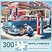 Bits and Pieces 300 Piece Puzzles for Adults 300 Large Pieces 15 x 19 Jigsaw Puzzles Classic Cars Gas Station 1950s Random Die Cut No 2 Pieces Alike 50s Service Station - Image 4