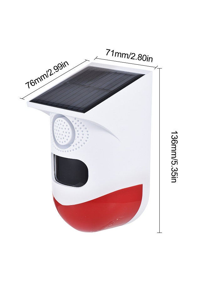 Generic - Solar Motion Sensor Alarm Outdoor Solar Alarm 120dB Loud Siren LED Strobe Lights Sound Security Alarm Adjustable Sensing Distance IP65 Waterproof Motion Detector Alarm Siren Rechargeable - Image 1