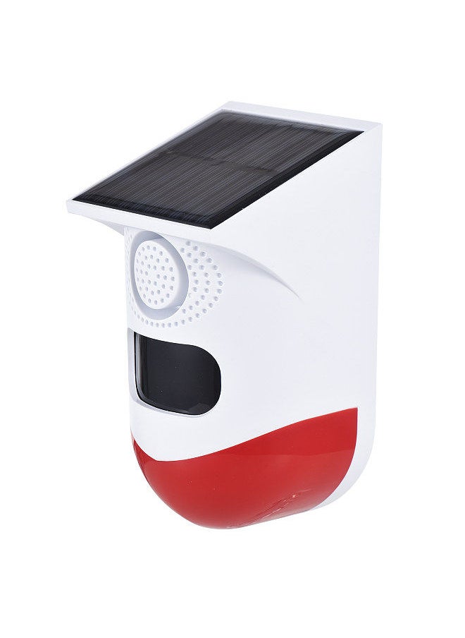 Generic - Solar Motion Sensor Alarm Outdoor Solar Alarm 120dB Loud Siren LED Strobe Lights Sound Security Alarm Adjustable Sensing Distance IP65 Waterproof Motion Detector Alarm Siren Rechargeable - Image 1