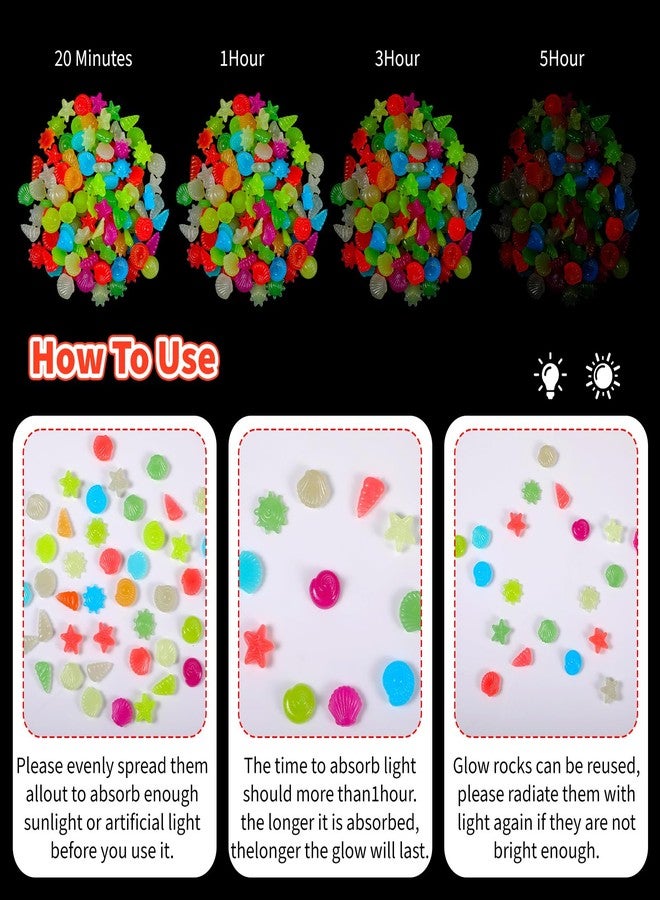 Styquenzer 100 Pcs Glow in The Dark Rocks, Mixed Color Aquarium Glow Stones Rocks Luminous Pebbles Outdoor Decorations Stones Pebbles Glowing Stone for Fish Tank Aquarium Bonsai Yard Decor - Image 4