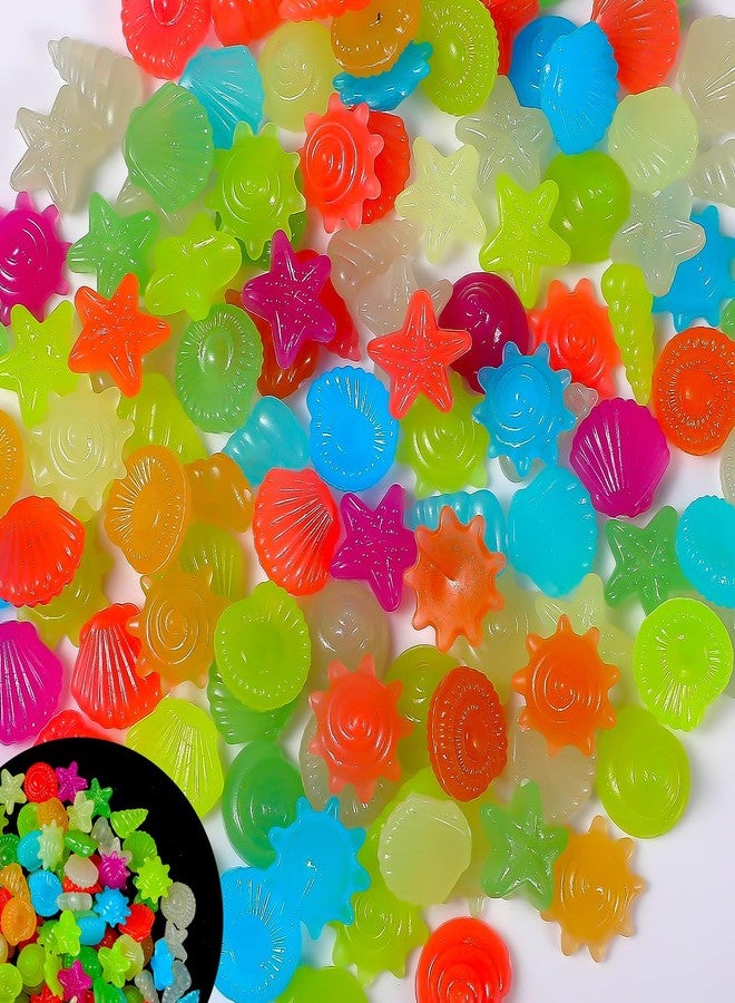 Styquenzer 100 Pcs Glow in The Dark Rocks, Mixed Color Aquarium Glow Stones Rocks Luminous Pebbles Outdoor Decorations Stones Pebbles Glowing Stone for Fish Tank Aquarium Bonsai Yard Decor - Image 1