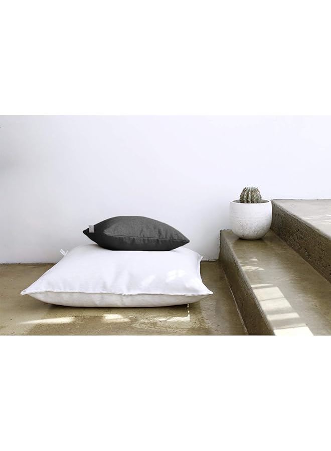 erorex Linen Square Decorative Cushion Microfiber Filler 30X30 Dark Gray - Image 2