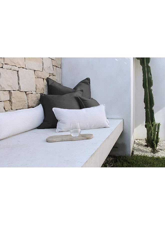 erorex Linen Square Decorative Cushion Microfiber Filler 30X30 Dark Gray - Image 3