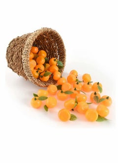 Fake Mandarin Oranges, Artificial Orange Fake Orange Simulation Mini Orange Decorative Kitchen Table Decoration Realistic Artificial Fruit Bowl Tray for Home Party Kitchen Festival Decoration (48 Pcs)