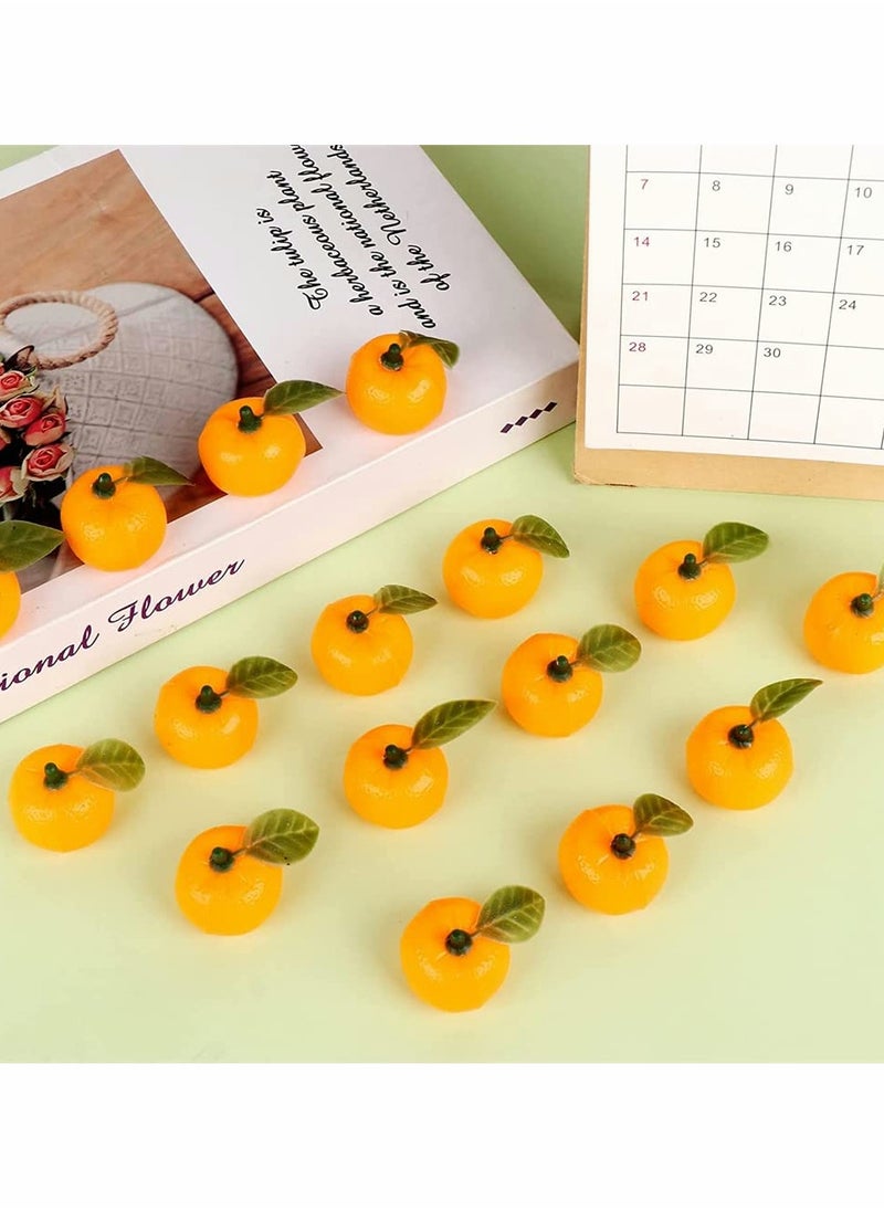 SYOSI - Fake Mandarin Oranges, Artificial Orange Fake Orange Simulation Mini Orange Decorative Kitchen Table Decoration Realistic Artificial Fruit Bowl Tray for Home Party Kitchen Festival Decoration (48 Pcs) - Image 1