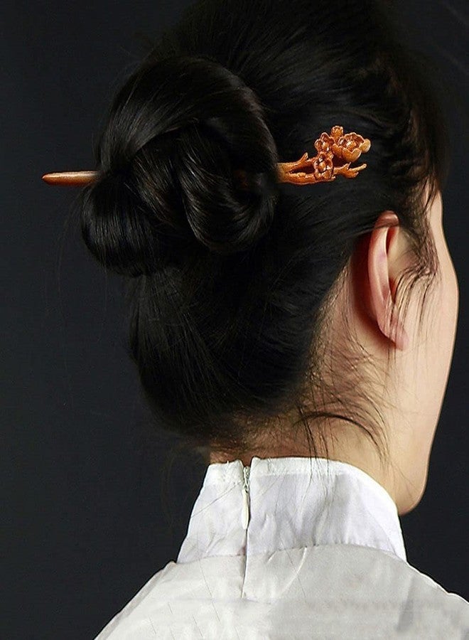 Labriciyon 1Pc Handmade Ancient Chinese Japanese Wood Hair Sticks Chopsticks Wooden Vintage Retro Carved Long Fork Pen Shawl Sticks Hairpins Clips Barrettes, Hair Accessories Hair Accessories Hair Pins - Image 3