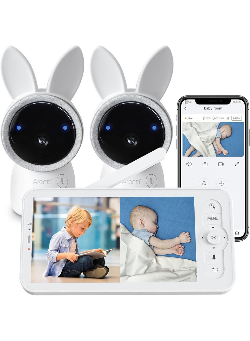 Arenti 4MP/2.5K Wi-Fi Video Baby Monitor Kit with dual cameras and LCD Screen - Image 2