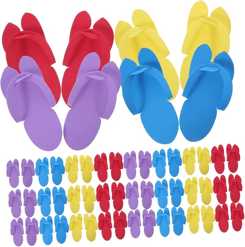 48 Pairs Disposable EVA Slippers For Spa Salon Beach Home Pedicure Random Colors - Image 1