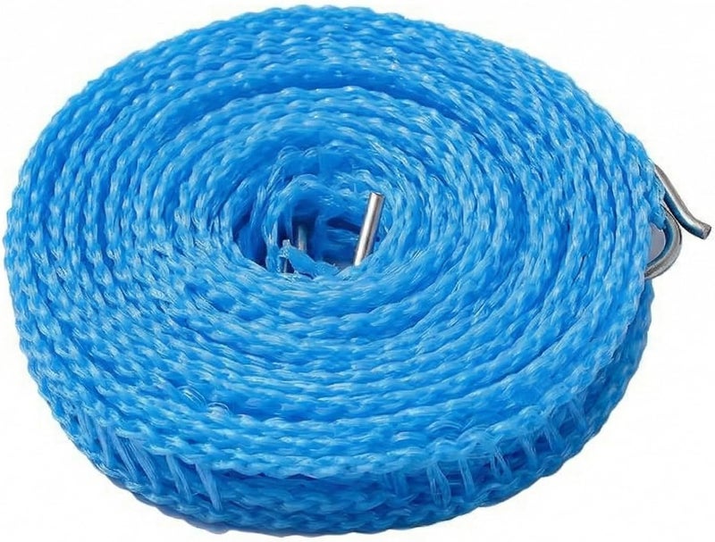 EKIND Cross-material combo compatible Portable Clothesline Windproof Anti Slip Drying Line Adjustable Laundry Rope with Stainless Steel Hooks for Indoor Outdoor Home Travel Camping(16.4Ft,Sky Blue) Durable versatile substance - Image 1