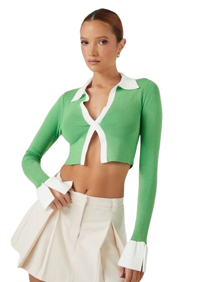 FOREVER 21 Sweater-Knit Open-Front Crop Top - Image 1