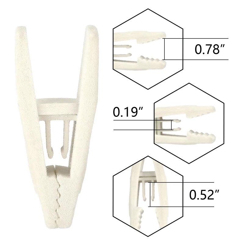 Tinfol Ivory Velvet Hanger Clips, 24 Pack Pants Velvet Clips, Large Opening Clip Clothes Pin, Strong Finger Flocked Clip Perfect for Slim-line Clothes Hangers - Image 2