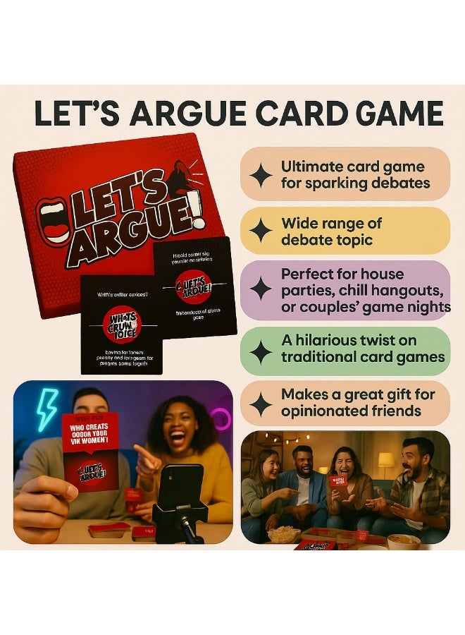 NIBEMINENT Let’s Argue Card Game - Lets Debate Discussion Party Game for Adults Teens - Conversation Starter Game Night Activity for Friends Couples - Image 2