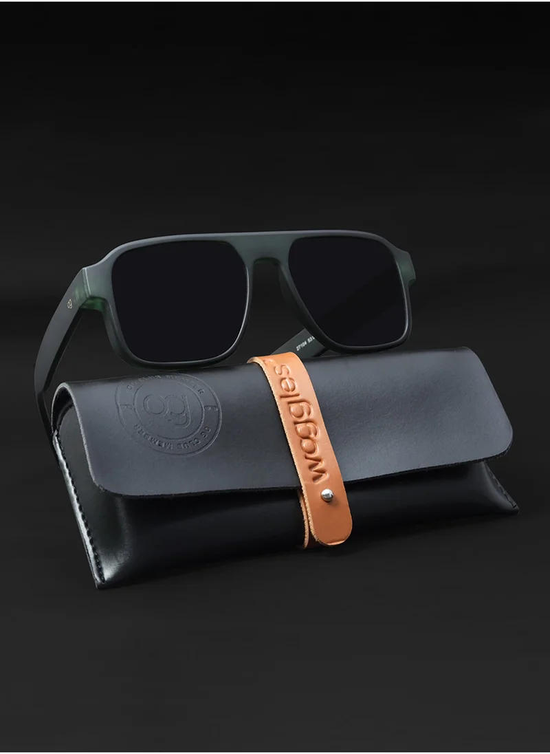 Woggles Uv-Protected Green Aviator Sunglasses