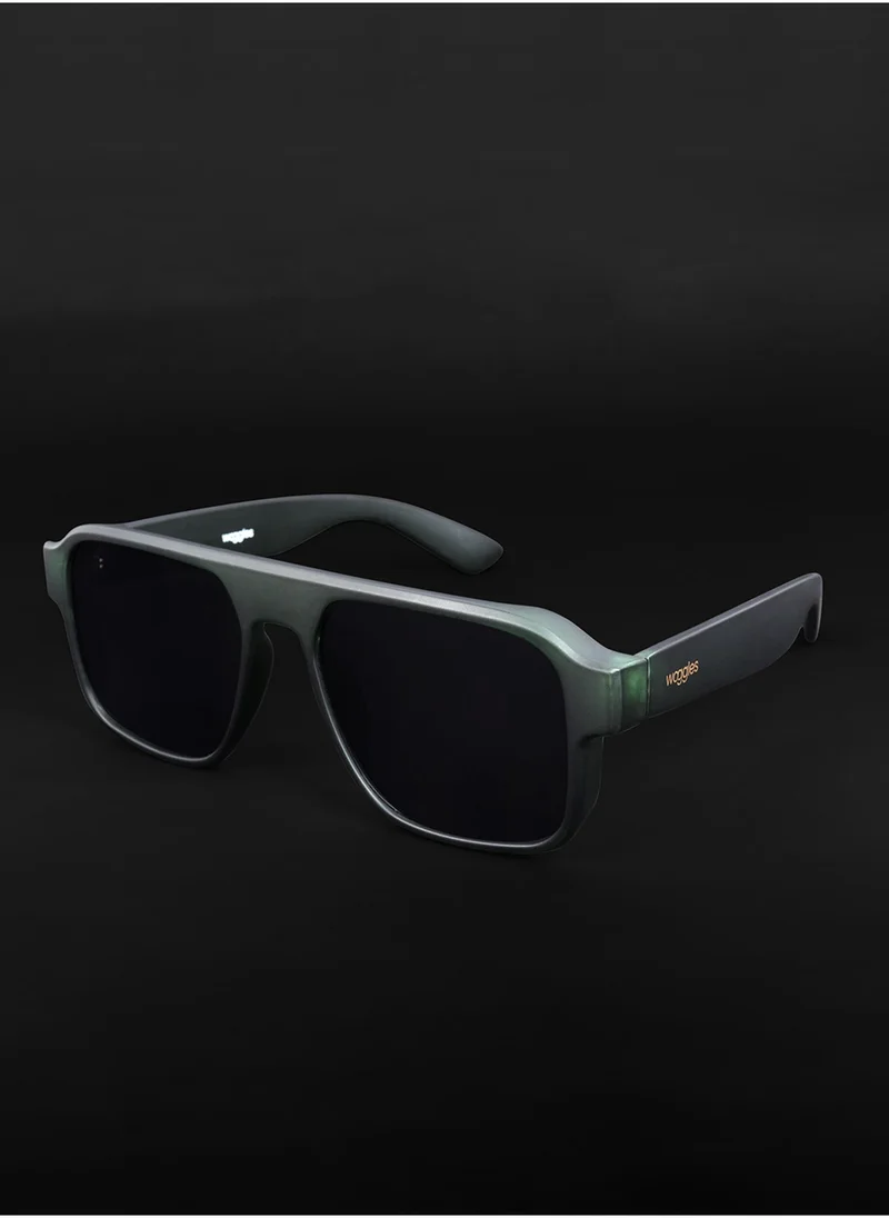 Woggles Uv-Protected Green Aviator Sunglasses
