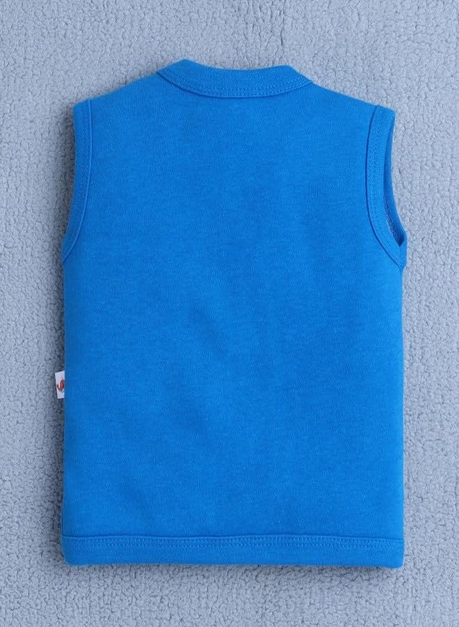 BUMZEE Baby Boys Cotton Pack of 3 Sleeveless Jablas Blue & White - 3-6 Months (Peb10571C-blu) - Image 5