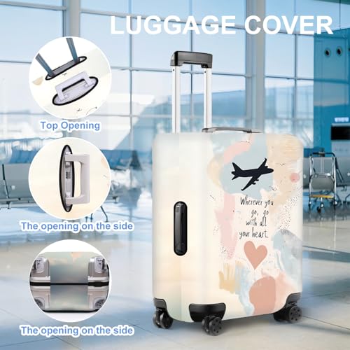 THISFIND Wherever You Go, Go with All Your Heart Airplane Design Luggage Cover, Suitcase Protector for 18-22 Inch Luggage, Stretchable, Machine Washable, Artistic Travel Accessory,S - Image 4