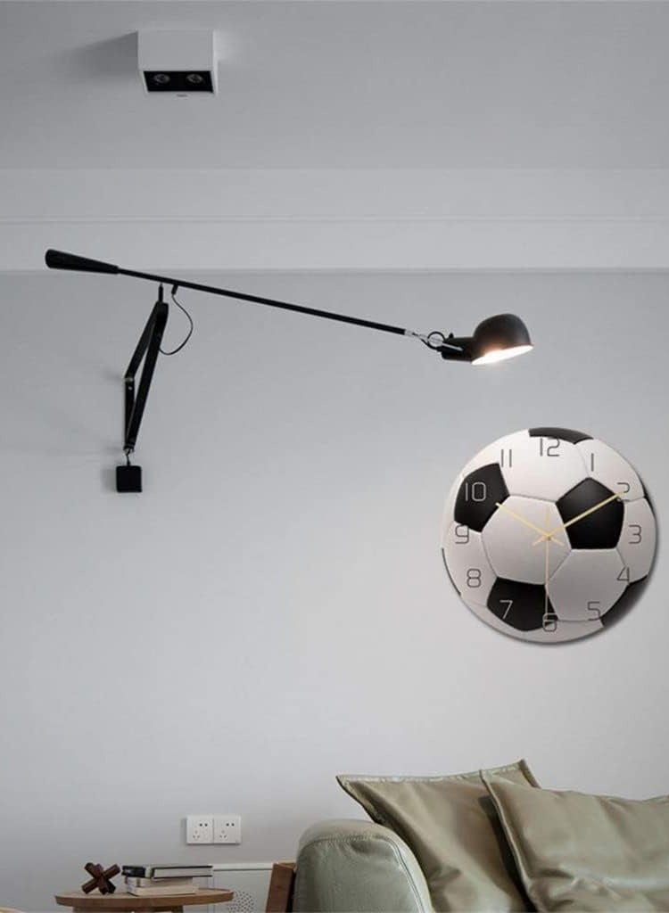 Excefore Sports Wall Clock Soccer Mute Wall Clock Decorative Silent Clock for Living Room Bedroom Kids Room - Image 3