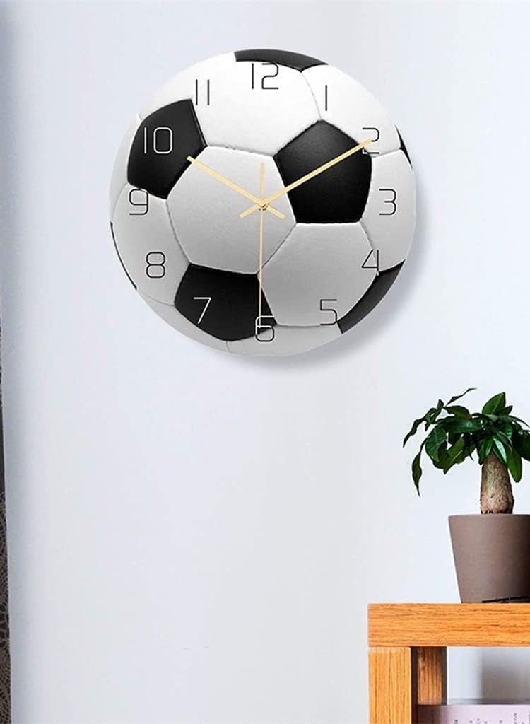 Excefore Sports Wall Clock Soccer Mute Wall Clock Decorative Silent Clock for Living Room Bedroom Kids Room - Image 4