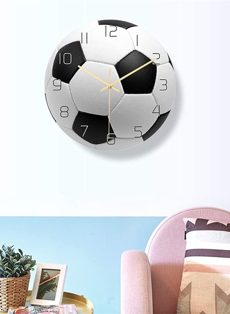 Excefore Sports Wall Clock Soccer Mute Wall Clock Decorative Silent Clock for Living Room Bedroom Kids Room - Image 2