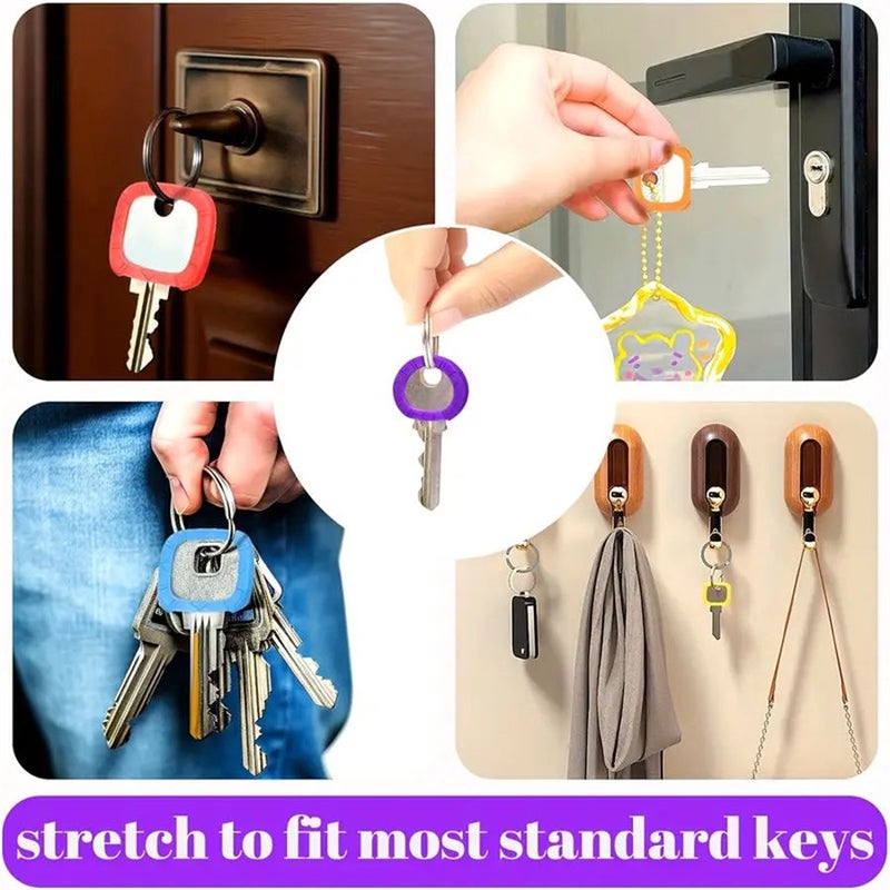 12Pcs-Random Color Key Covers Hollow Round Key Caps Identifier Tags For Bicycle And House Keys DIY Coding Accessories - Image 3