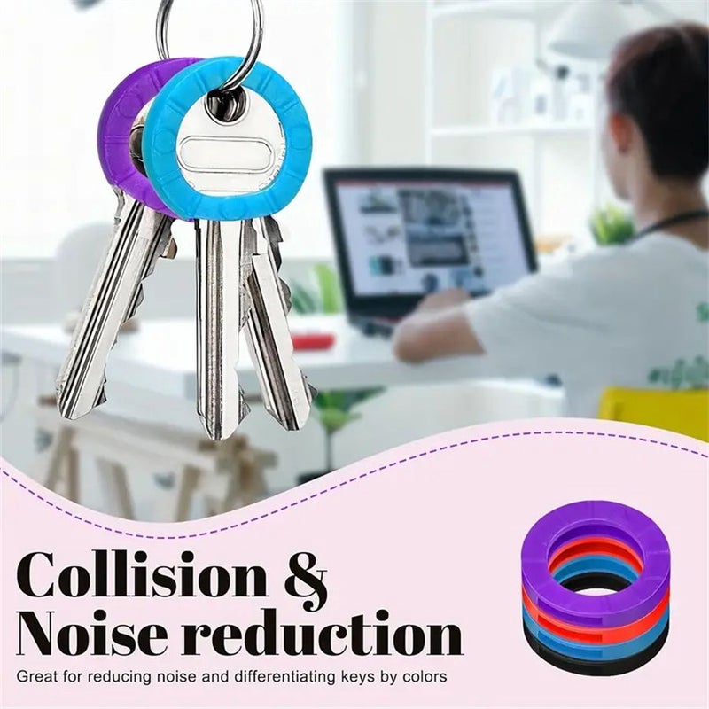12Pcs-Random Color Key Covers Hollow Round Key Caps Identifier Tags For Bicycle And House Keys DIY Coding Accessories - Image 4
