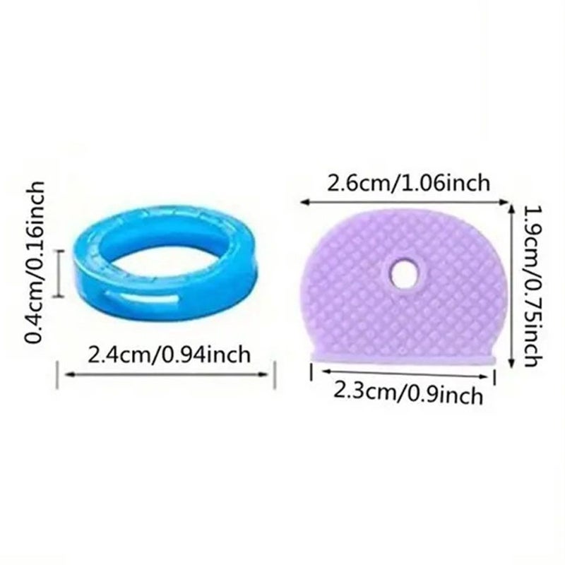 12Pcs-Random Color Key Covers Hollow Round Key Caps Identifier Tags For Bicycle And House Keys DIY Coding Accessories - Image 5