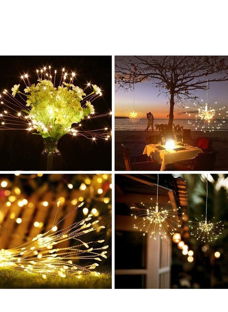 Generic - Firework Lights 1 Pack LED Gazebo Lights Battery Operated, 8 Modes Garden Hanging Lights with Remote, Waterproof Starburst Lights with Remote Control, for Garden, Party, Outdoor, Indoor - Image 1