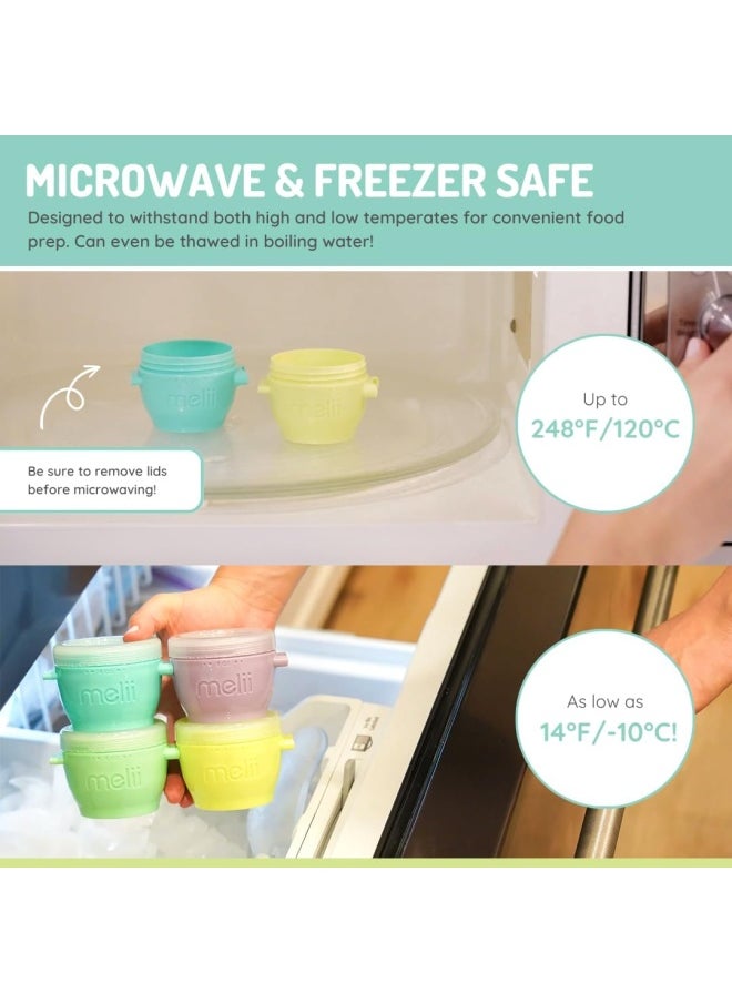 melii - Snap & Go Pods - Airtight & Leakproof Baby Food Containers - Baby Food Storage Pods for Effortless Mealtime, 4oz, Set of 8 - Image 1