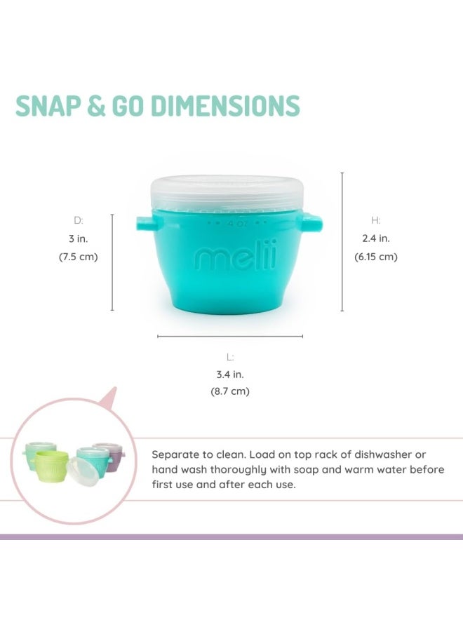 melii - Snap & Go Pods - Airtight & Leakproof Baby Food Containers - Baby Food Storage Pods for Effortless Mealtime, 4oz, Set of 8 - Image 1