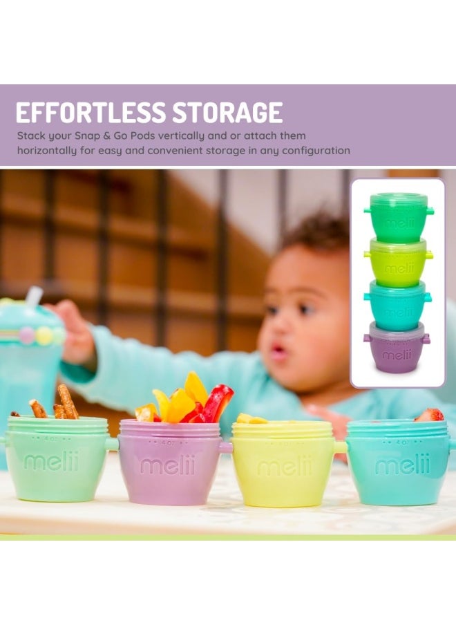 melii - Snap & Go Pods - Airtight & Leakproof Baby Food Containers - Baby Food Storage Pods for Effortless Mealtime, 4oz, Set of 8 - Image 1