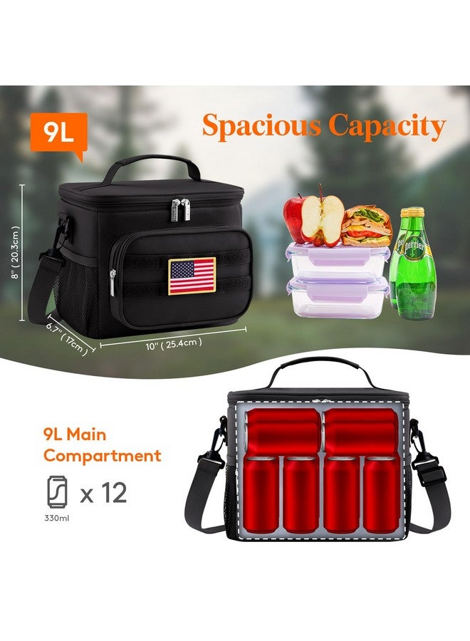 Lifewit Lifewit Tactical Lunch Box for Men, Insulated Lunch Bag, 9L 12Can, Black  - Image 3