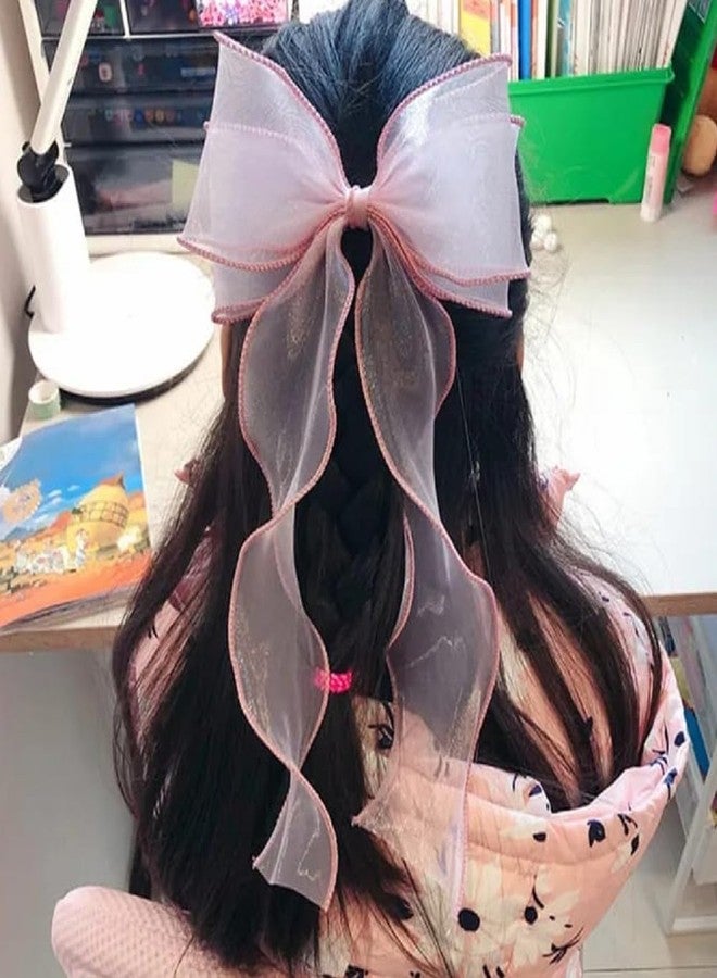 WECROO Korean Fashion Style Pearl Rhinestone Metal Hair Clips Hair Rubber Band Hair claw hair Scruncies baby Hair Clips For Kids Girls Women (Multicolor, Pack of 2 (Hair Bow)) - Image 5