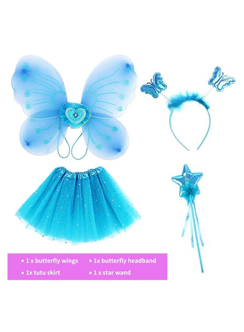 Captaintech Enchanting Fairy Costume for Girls with erfly Wings and Tutu Skirt Perfect for Parties and Dress Up Fun Pack of 4 - Image 5