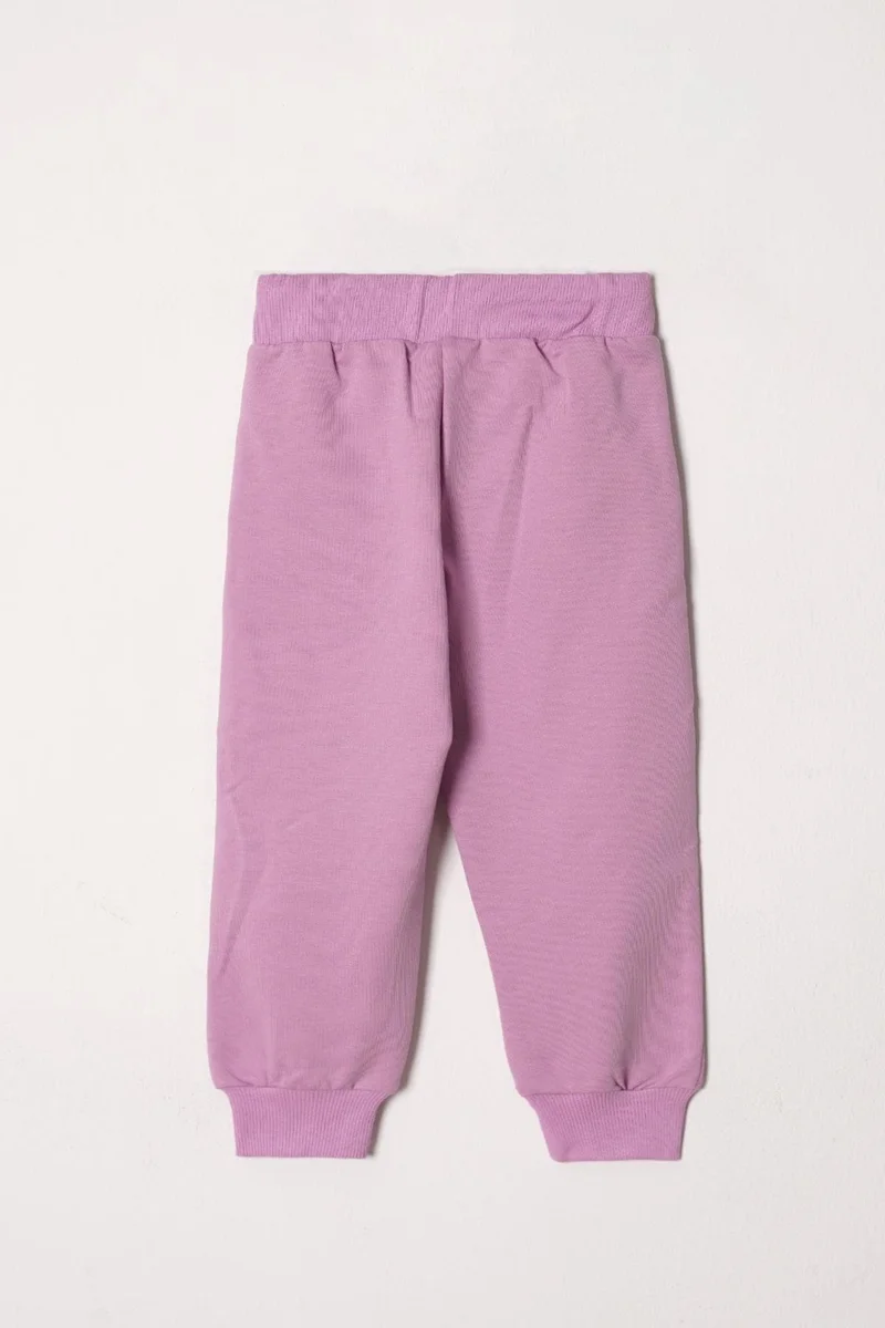 Acar Crew Neck Long Sleeve Daisy Embroidered Purple Color Girl Tracksuit