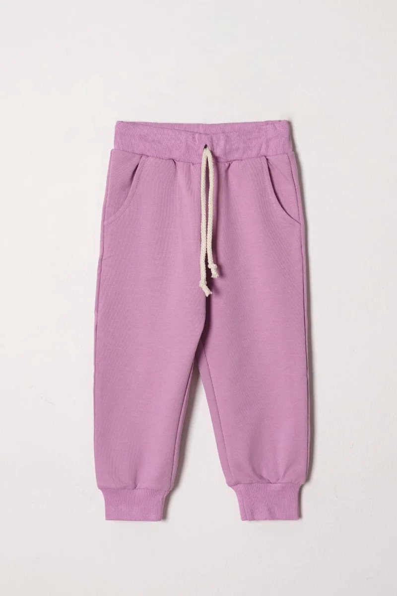 Acar Crew Neck Long Sleeve Daisy Embroidered Purple Color Girl Tracksuit