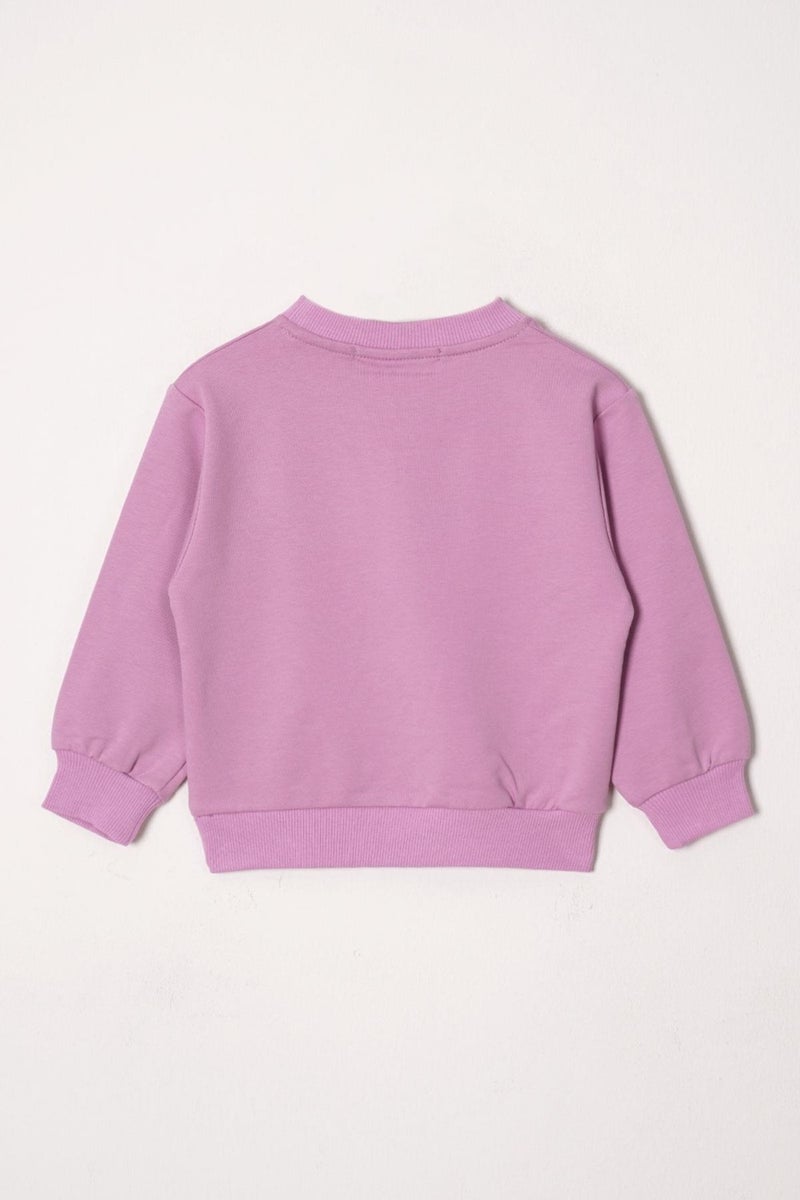 Acar Crew Neck Long Sleeve Daisy Embroidered Purple Color Girl Tracksuit - Image 5