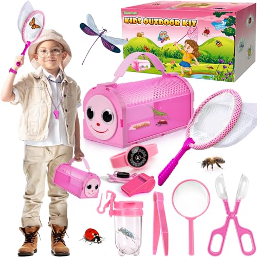 YOPINSAND Bug Catcher Kit Outdoor Explorer Kit for Kids 10 Pcs Bug Catching Kit with Toy Cage Backpack Manifying Glass Toy Net Outdoor Exploration Toys Gift for Boys Girls 312 - Image 1