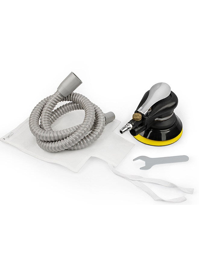 5'' Air Random Orbital Sander Heavy Duty Pneumatic Palm Sander with Hose and Bag Polishing Grinding Sanding for Car Metal Wood Wax Metal Work  - Image 1
