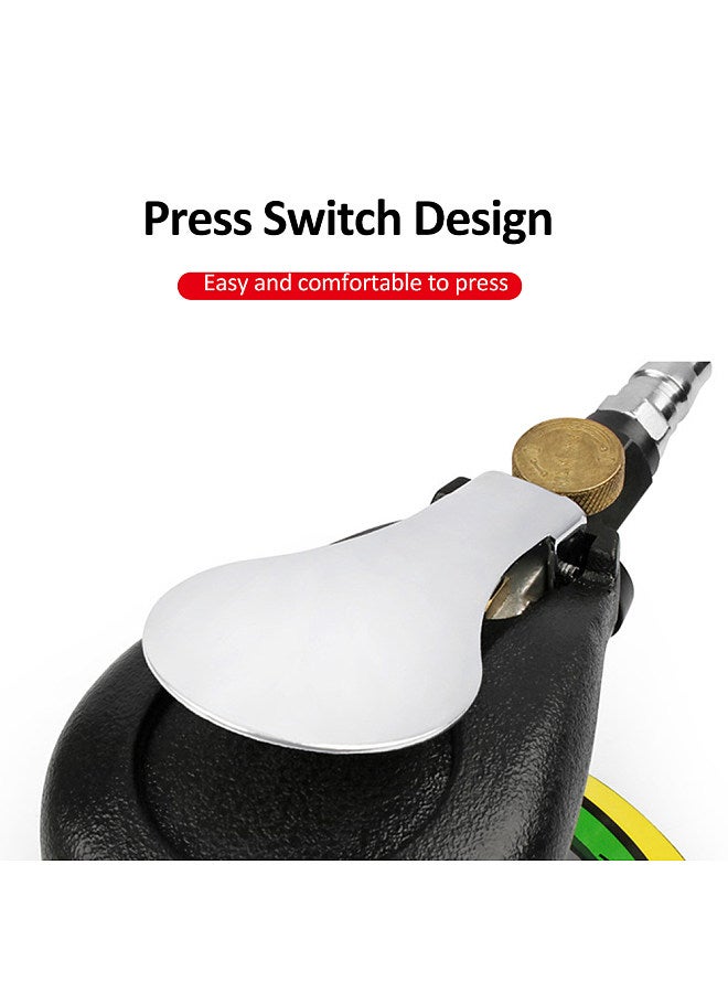 5'' Air Random Orbital Sander Heavy Duty Pneumatic Palm Sander with Hose and Bag Polishing Grinding Sanding for Car Metal Wood Wax Metal Work  - Image 3