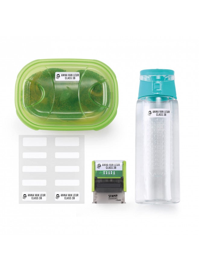 Trodat Trodat Stamp 'N Stick Clothes and Personal Belongings DIY Stamper, English Text with Special Characters 3 Lines Dermatologically Tested Ink, Dishwasher and Washing Machine Safe Ink  - Image 4