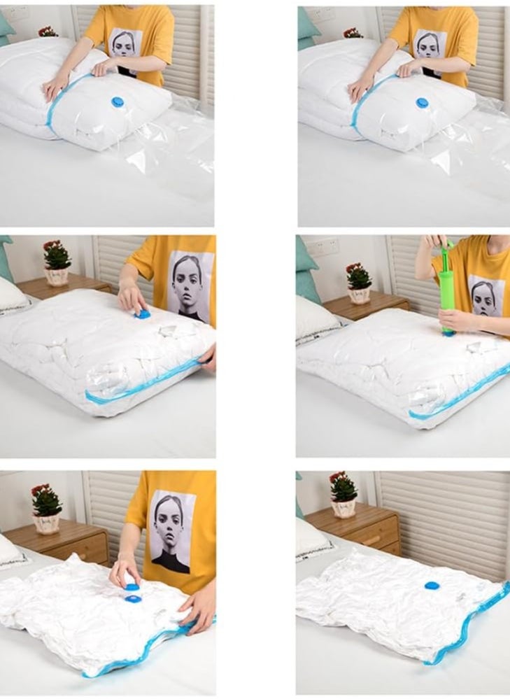 Home Care Medium Vacuum Storage Bags Space Saver Bags for Clothes, Bedding, Pillows, Comforters, Blankets Reusable Vacuum Sealer Bags with Travel Hand Pump 50 x 70CM  - Image 4