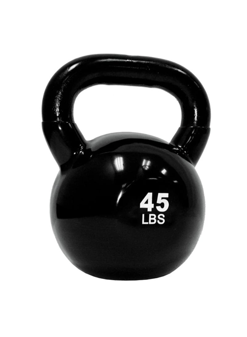 TKO 45lbs Vinyl Coated Kettlebell | Heavy Duty Strength Training Weight for Home & Gym Workout