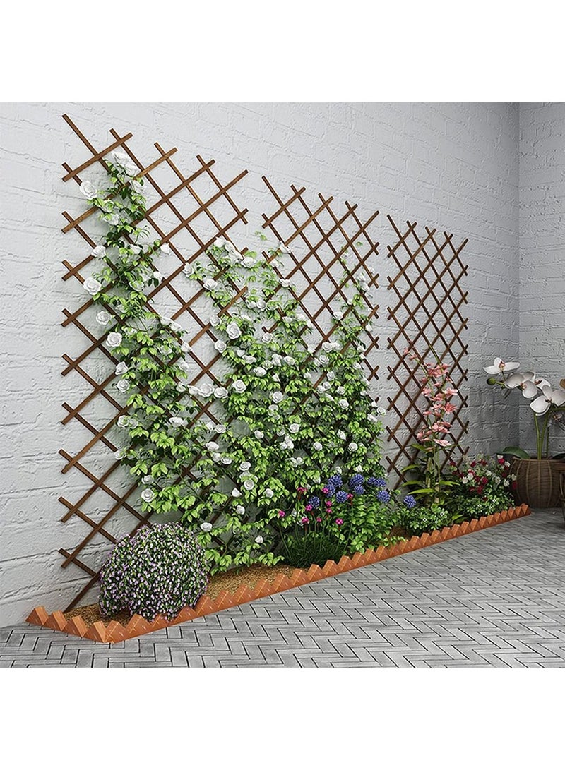 Generic FFD Wooden Expandable Garden Fence Portable Wood Wicker Bamboo Fence Hanging Wooden Plant Trellis Frame Support For Climbing Vines Flowers Wall Decor(105cm)  - Image 3