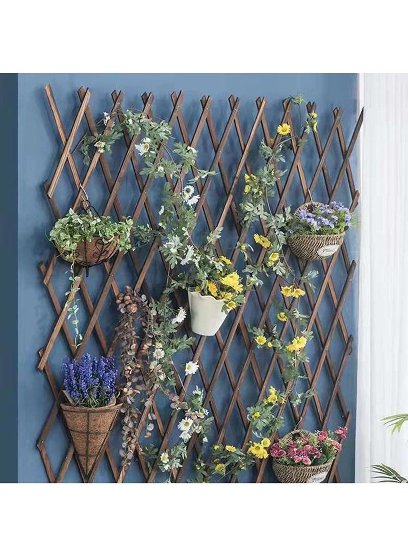 Generic FFD Wooden Expandable Garden Fence Portable Wood Wicker Bamboo Fence Hanging Wooden Plant Trellis Frame Support For Climbing Vines Flowers Wall Decor(105cm)  - Image 1