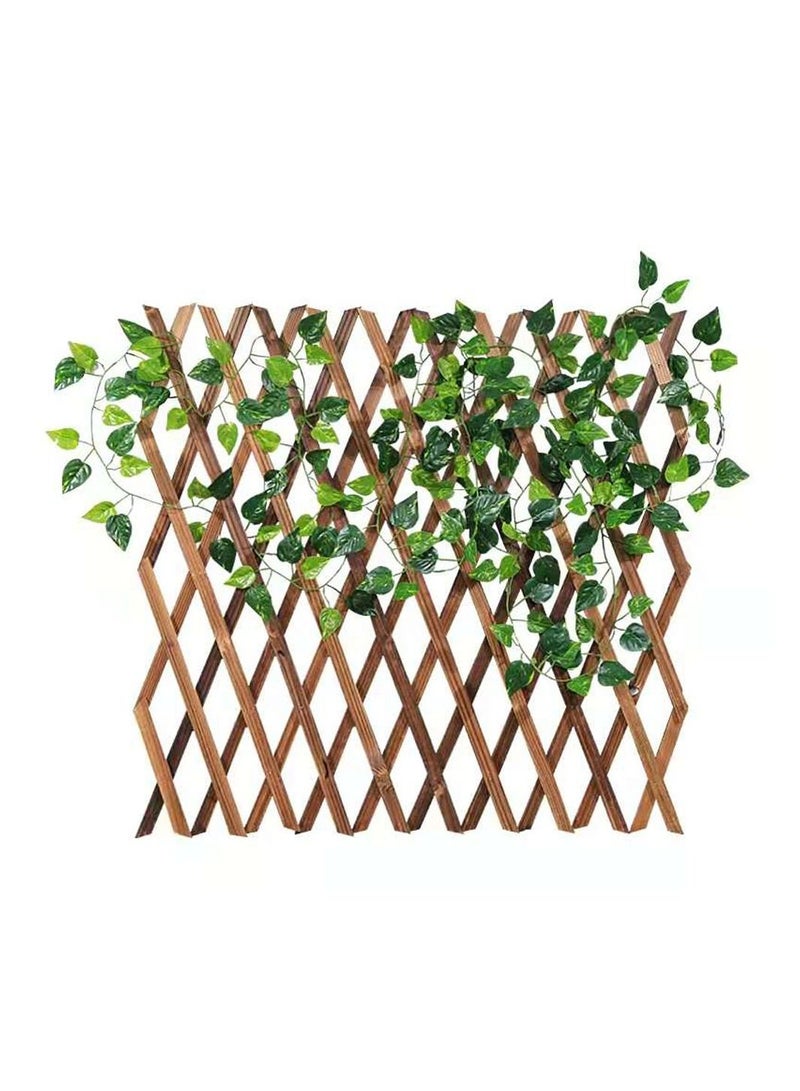 Generic FFD Wooden Expandable Garden Fence Portable Wood Wicker Bamboo Fence Hanging Wooden Plant Trellis Frame Support For Climbing Vines Flowers Wall Decor(105cm)  - Image 2