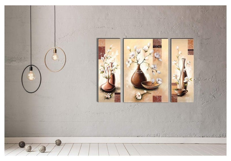 SAF paintings 6MM Flower Set of 3 Panel Digital Reprint 12 inch x 18 inch Painting (SAJM7721) SANFJM7721 - Image 3