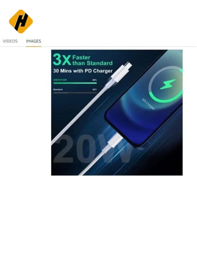 USB C to 8pin Cable Compatible with iPhone 13 Pro Max/12/11 Pro/X/XS/XR/8 Plus/AirPods Pro, Supports Power Delivery, 2M, White