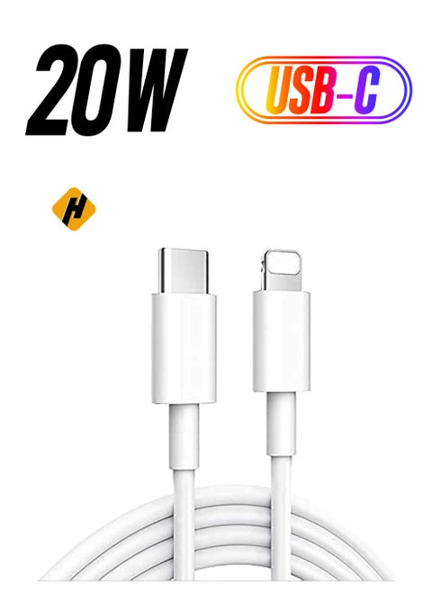 USB C to 8pin Cable Compatible with iPhone 13 Pro Max/12/11 Pro/X/XS/XR/8 Plus/AirPods Pro, Supports Power Delivery, 2M, White