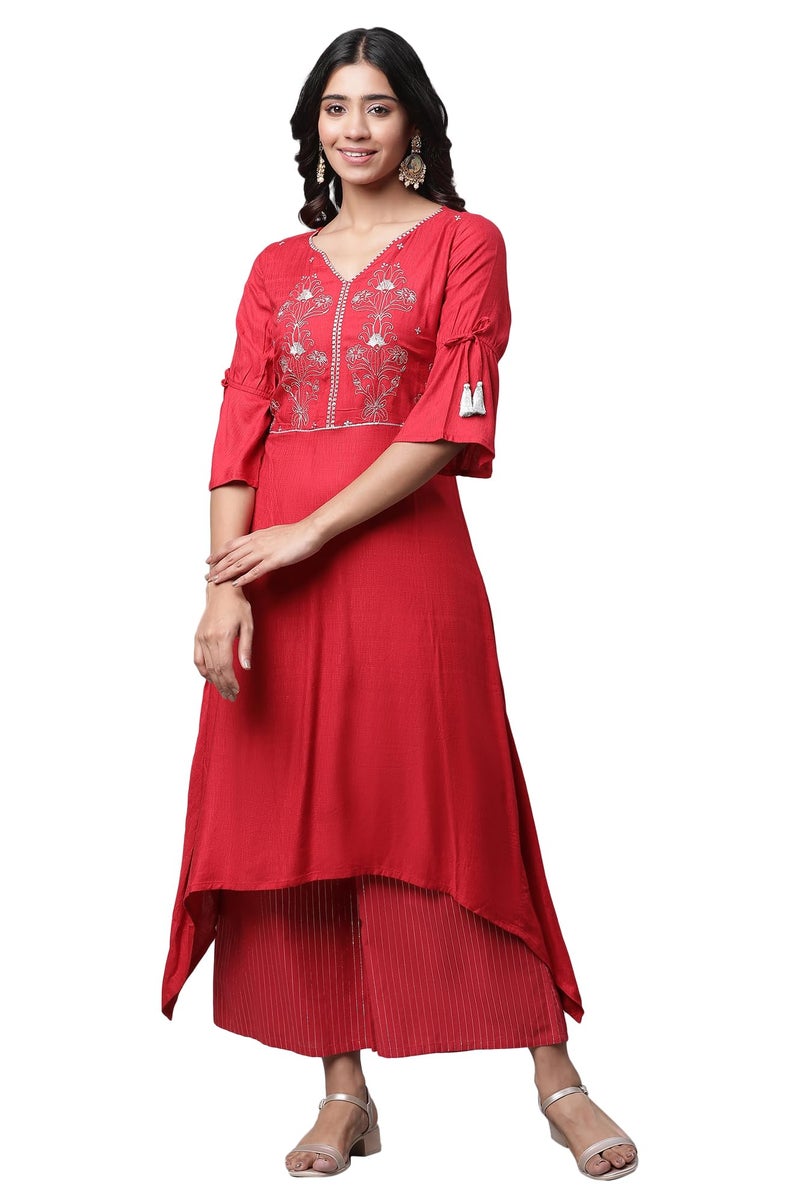 Aurelia Women's Rayon Set (23AUAS14189-606174_Red - Image 1
